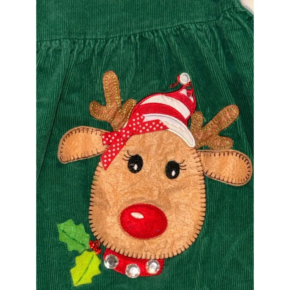 Rare Editions 24M Christmas Outfit Jumper Bodysuit Reindeer Holiday Vintage MINT